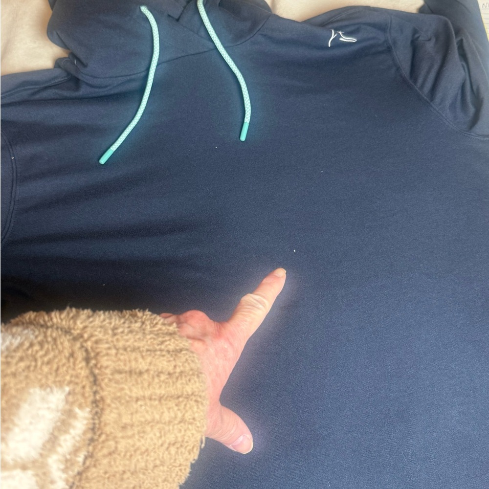 Rhoback Hesi Navy Performance Hoodie Teal Accents Medium - Picture 13 of 14